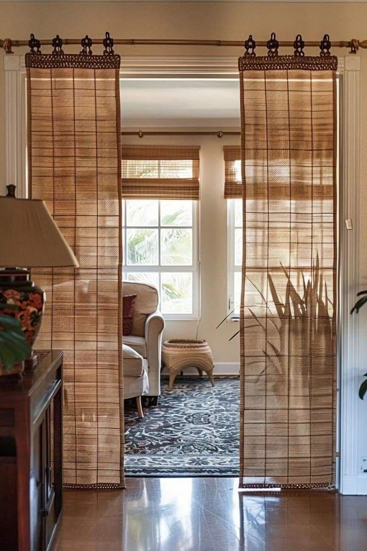 Woven Bamboo Curtain Divider