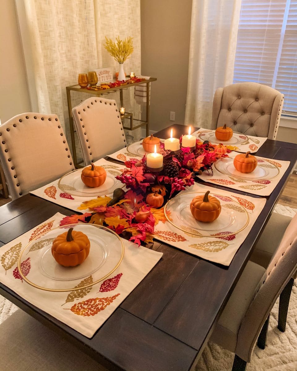Autumn Elegance Candlelit Table
