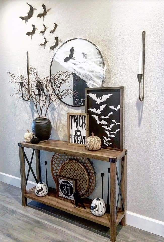 Bat-Flight Halloween Console Table
