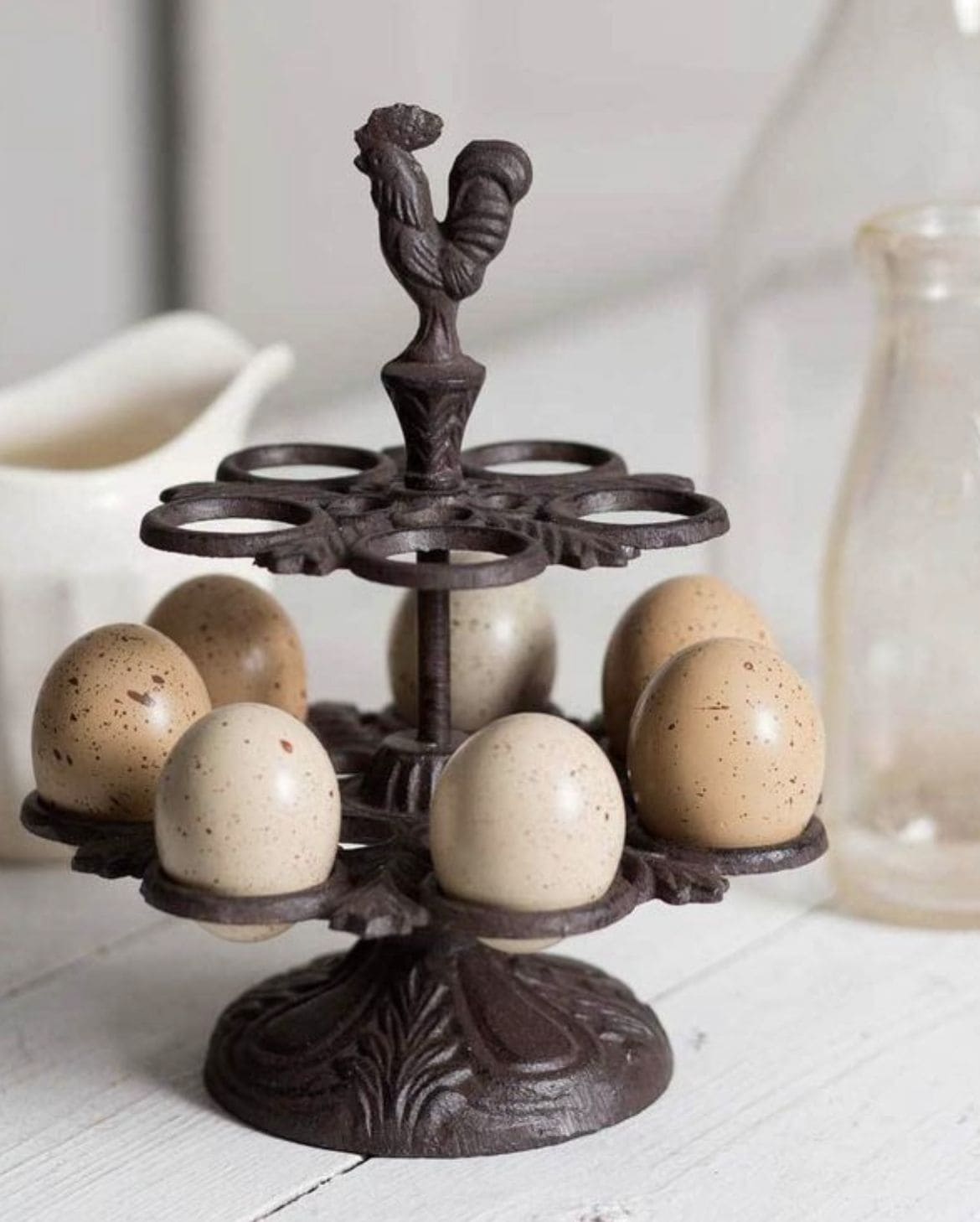 Cast Iron Rooster Egg Holder