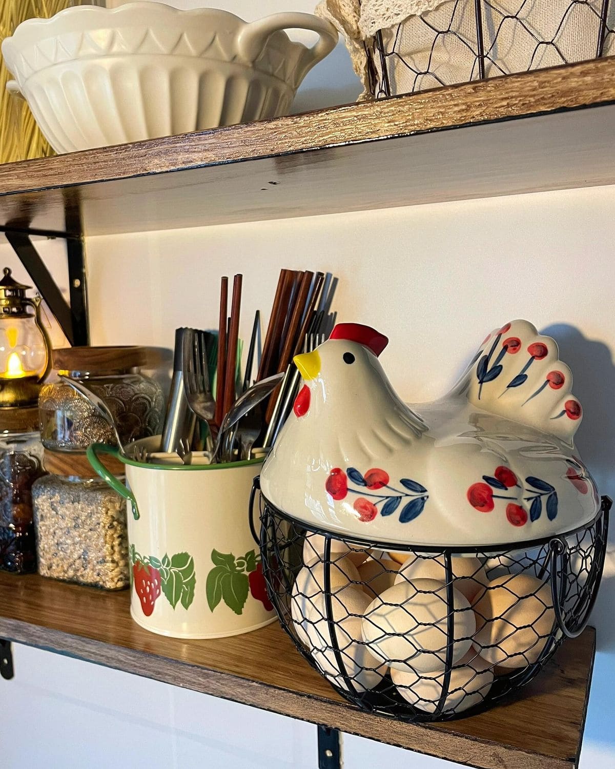 Ceramic Chicken Wire Egg Basket