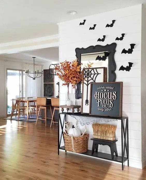 Clean Cottage Halloween Corner with Whimsical Flair