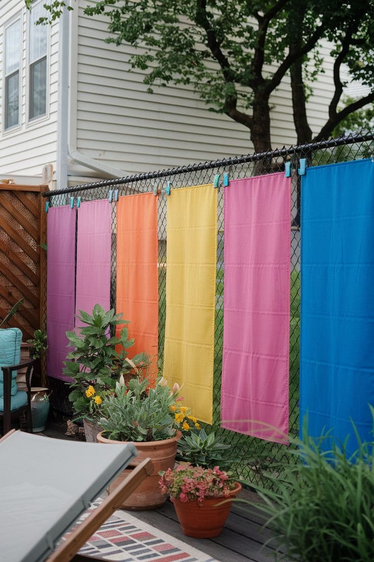 Colorful Fabric Fence Panels