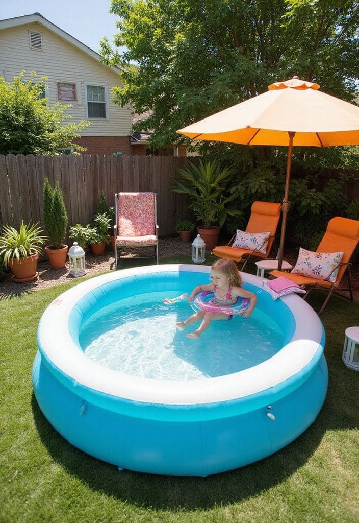 Inflatable Pool with Relaxation Corner