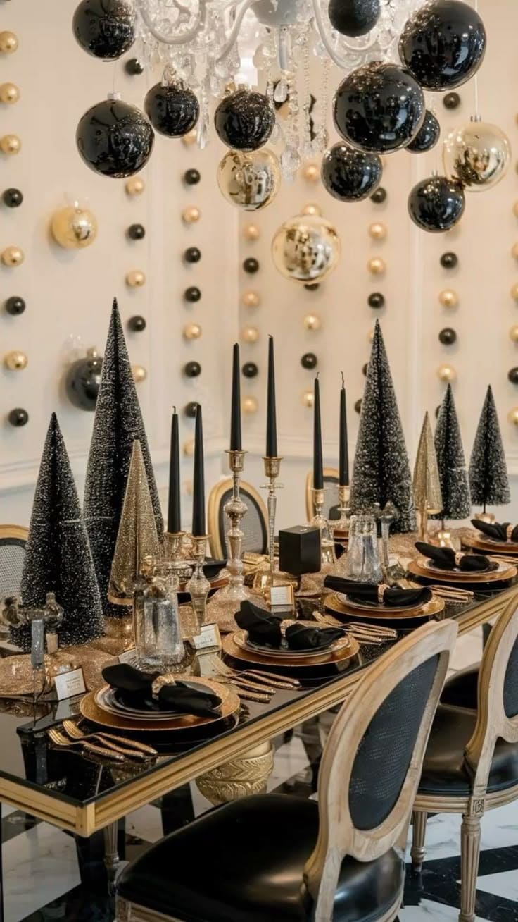 Luxe Noir Christmas Table Setting