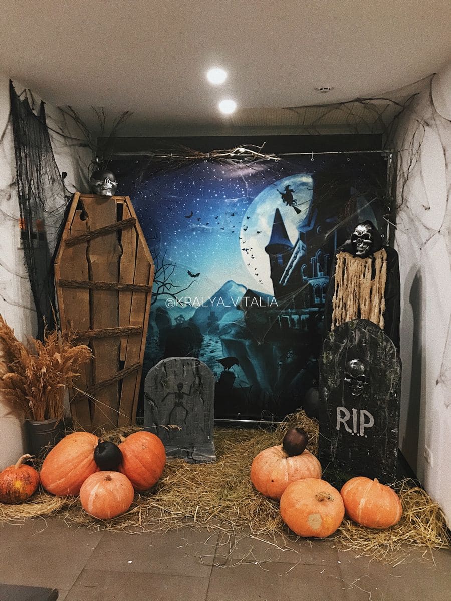 Moonlit Graveyard Scene