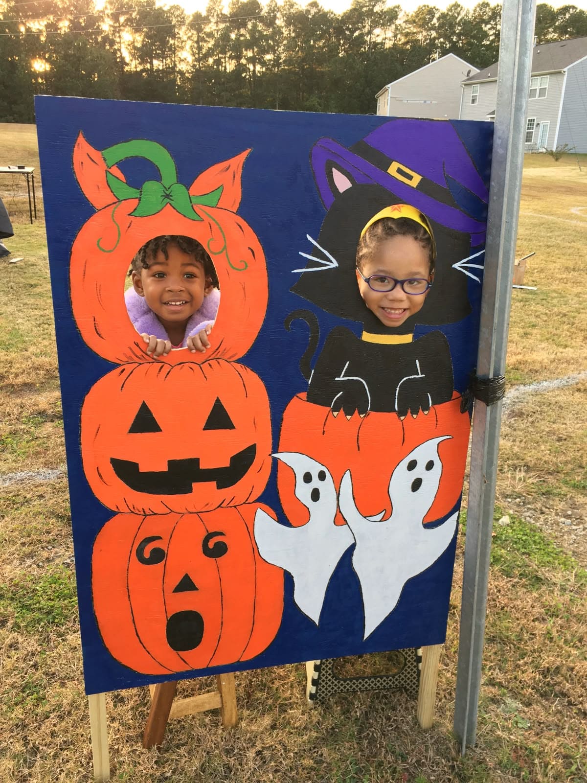 Pumpkin and Black Cat Photo Board
