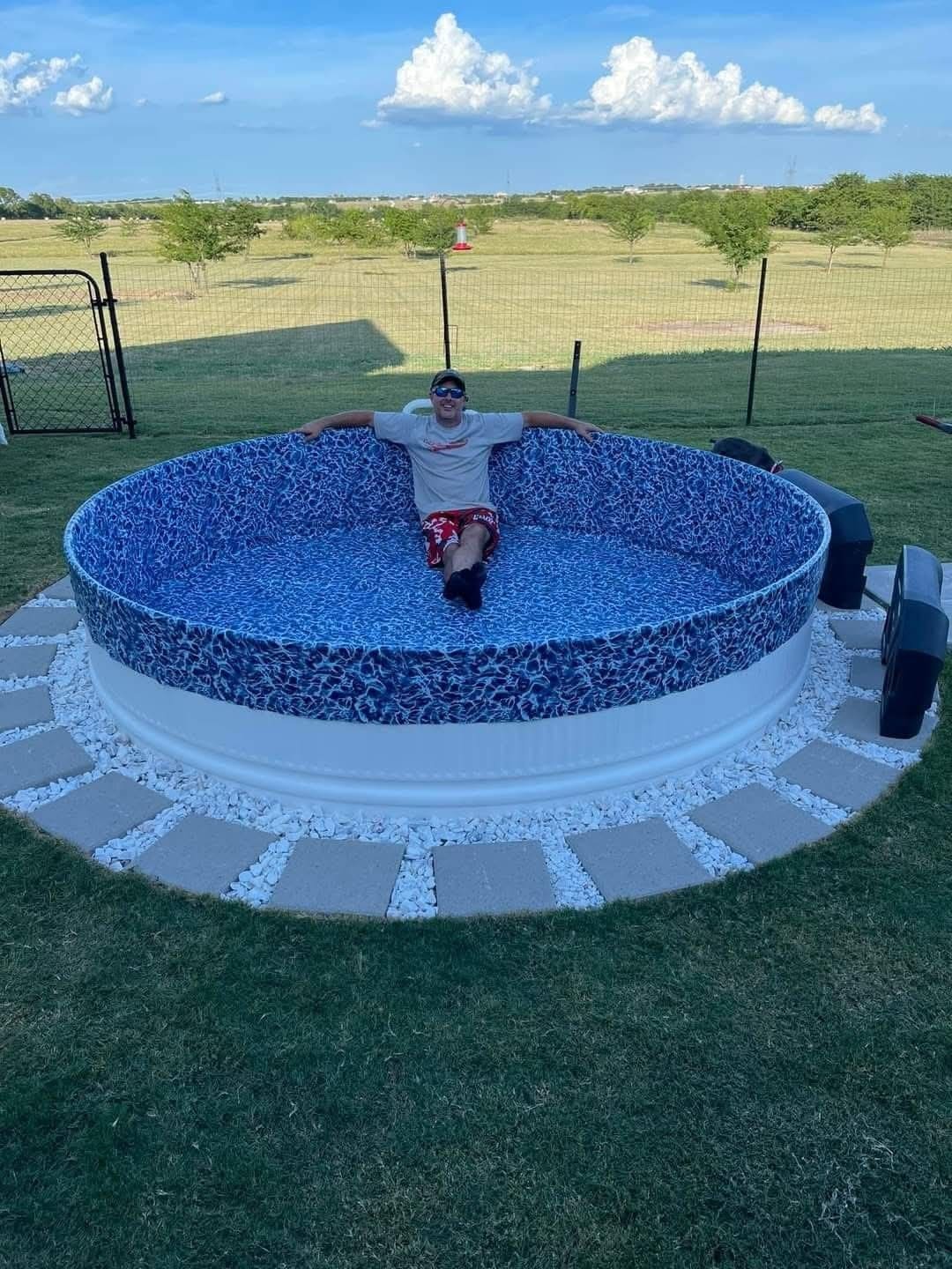 Round Backyard Above-Ground Pool Setup