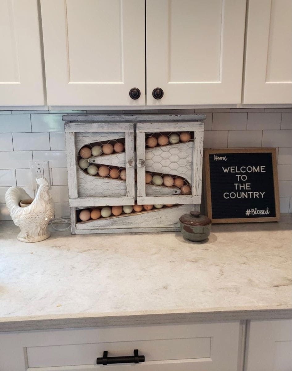 Rustic Farmhouse Egg Cabinet