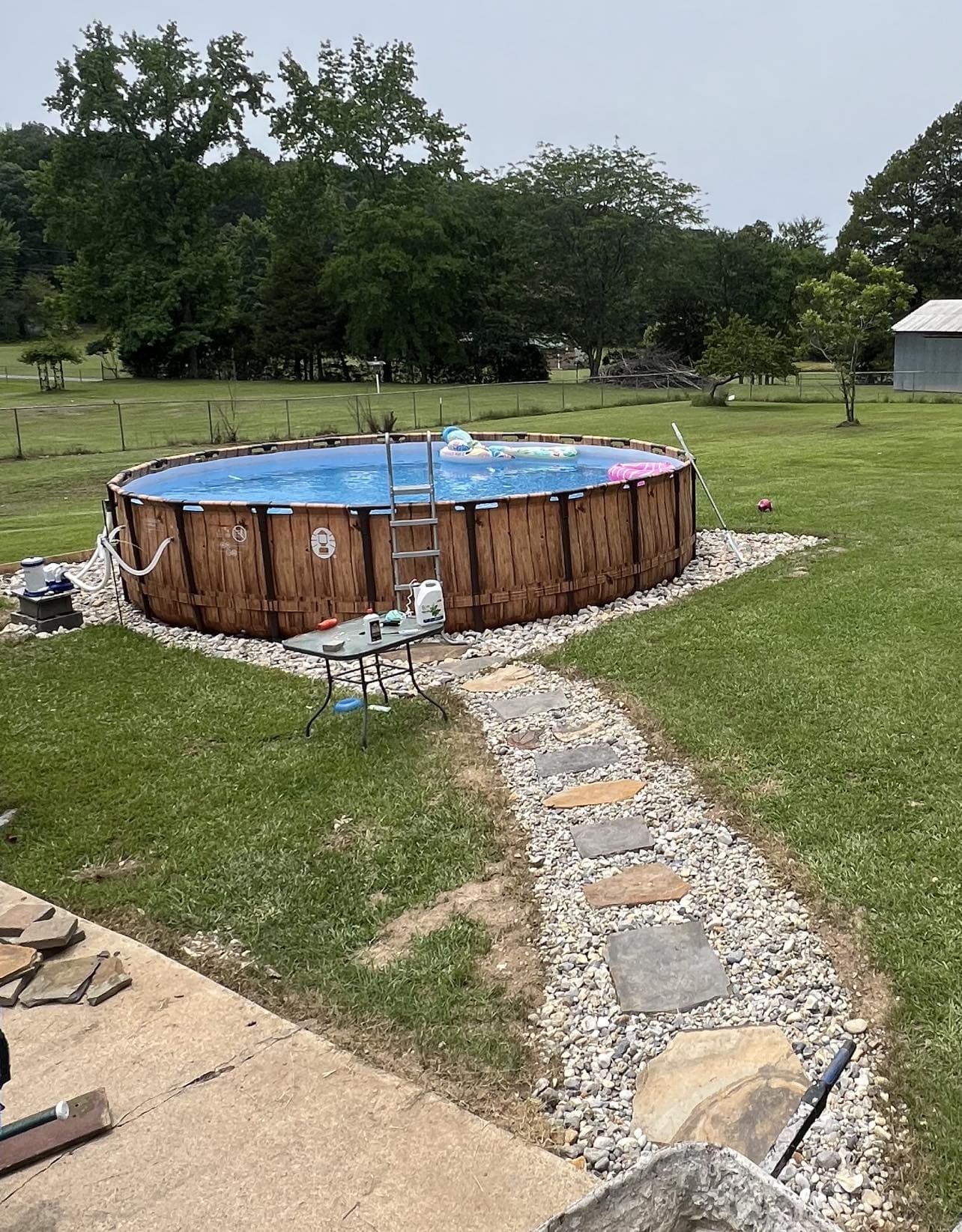 Rustic Round Above-Ground Pool