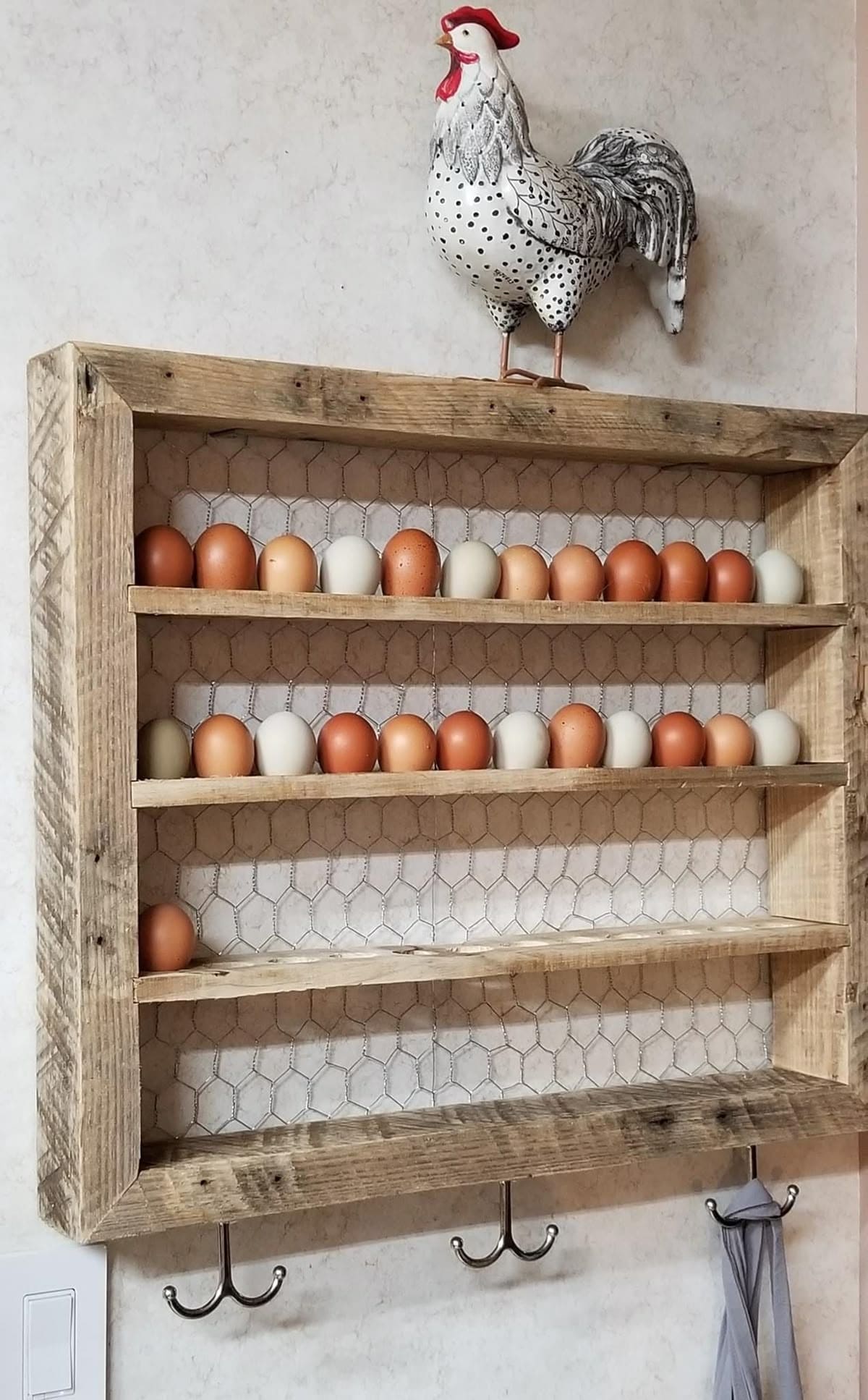 Rustic Wall-Mounted Egg Shelf