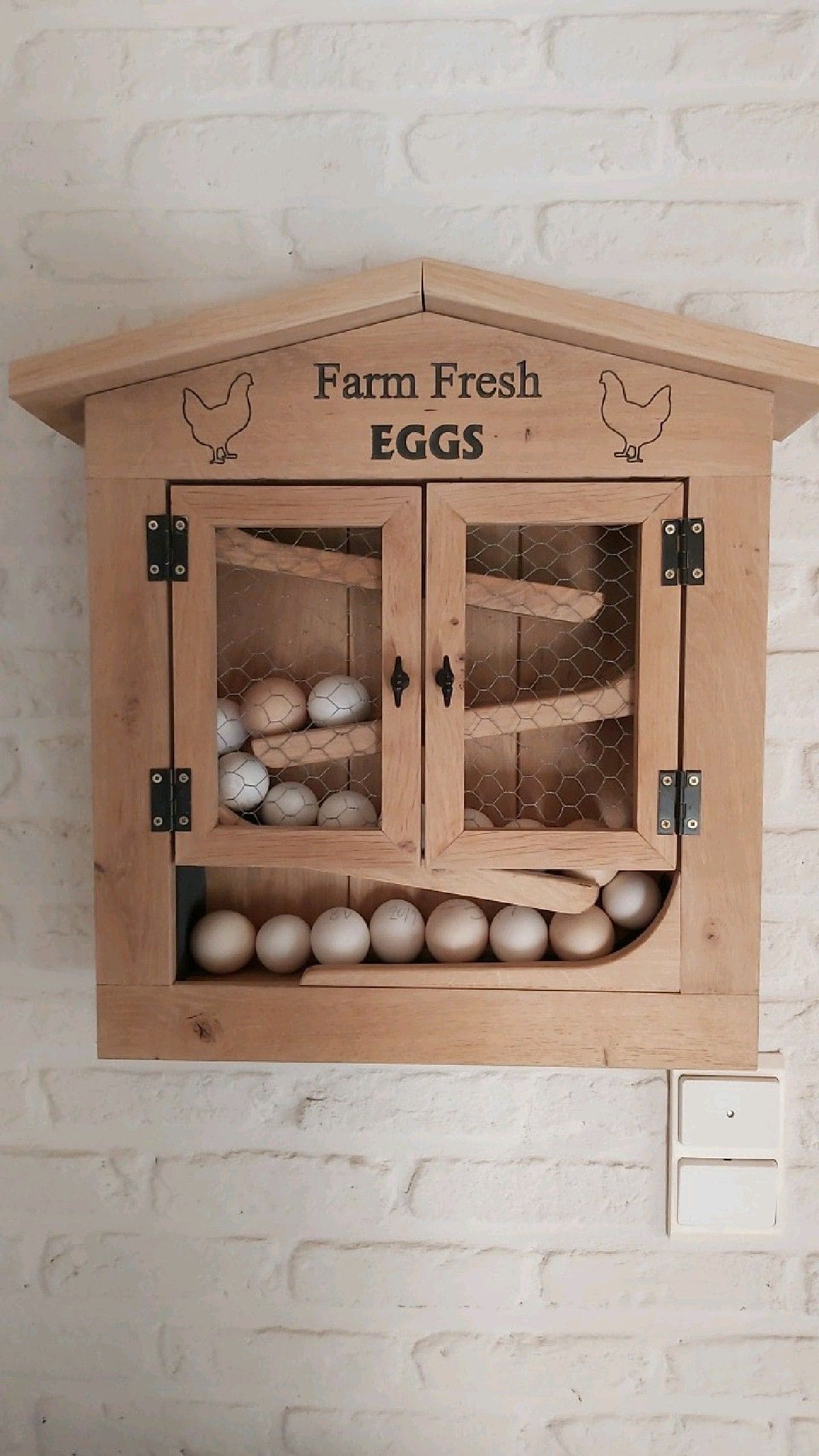 Rustic Wooden Egg Cabinet