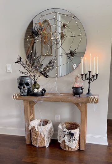 Spider-Inspired Halloween Console Table Design