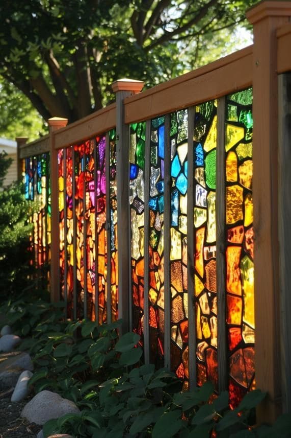 Stained Glass-Inspired Fence Panels