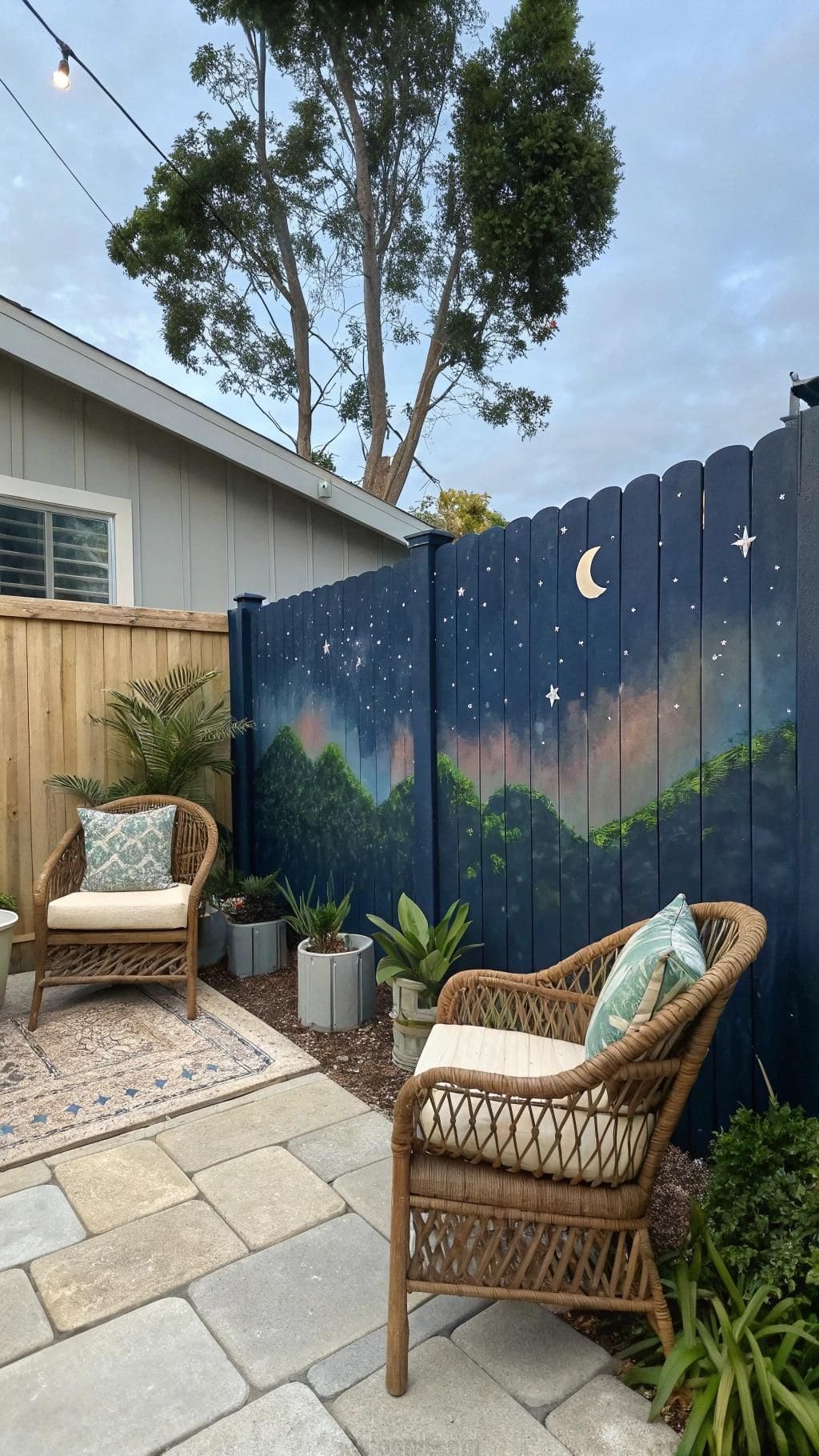 Starry Night Fence Mural Magic