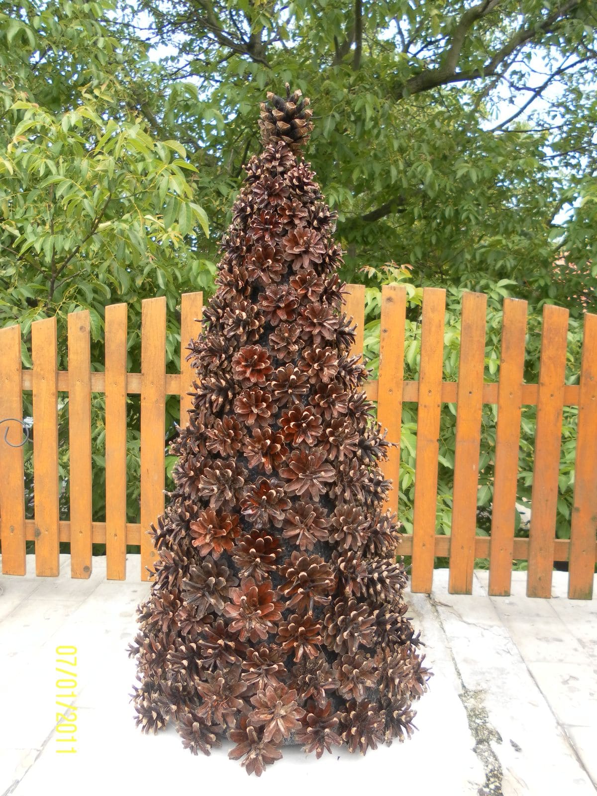 Towering Pine Cone Christmas Tree