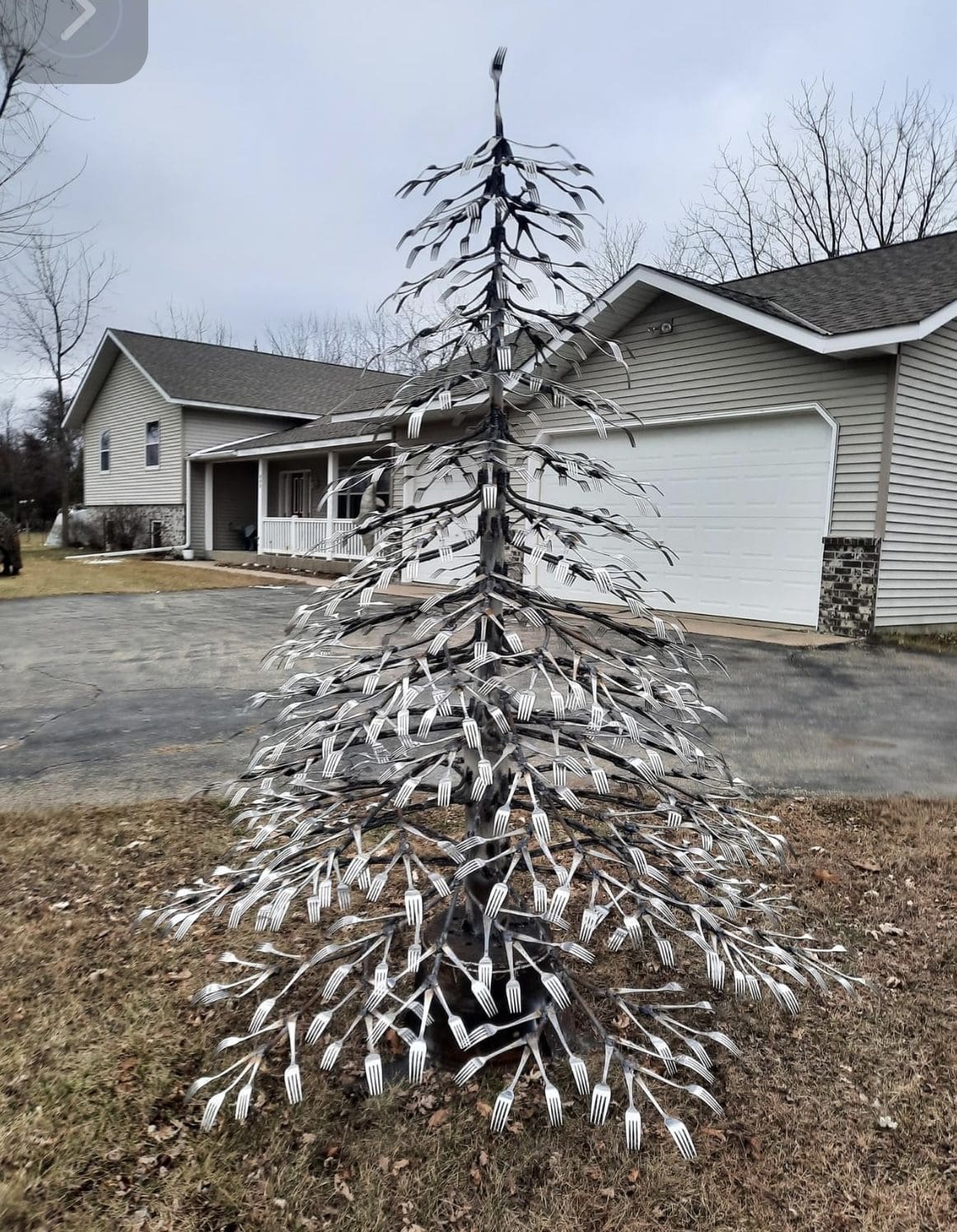 Upcycled Fork Tree for the Front Lawn