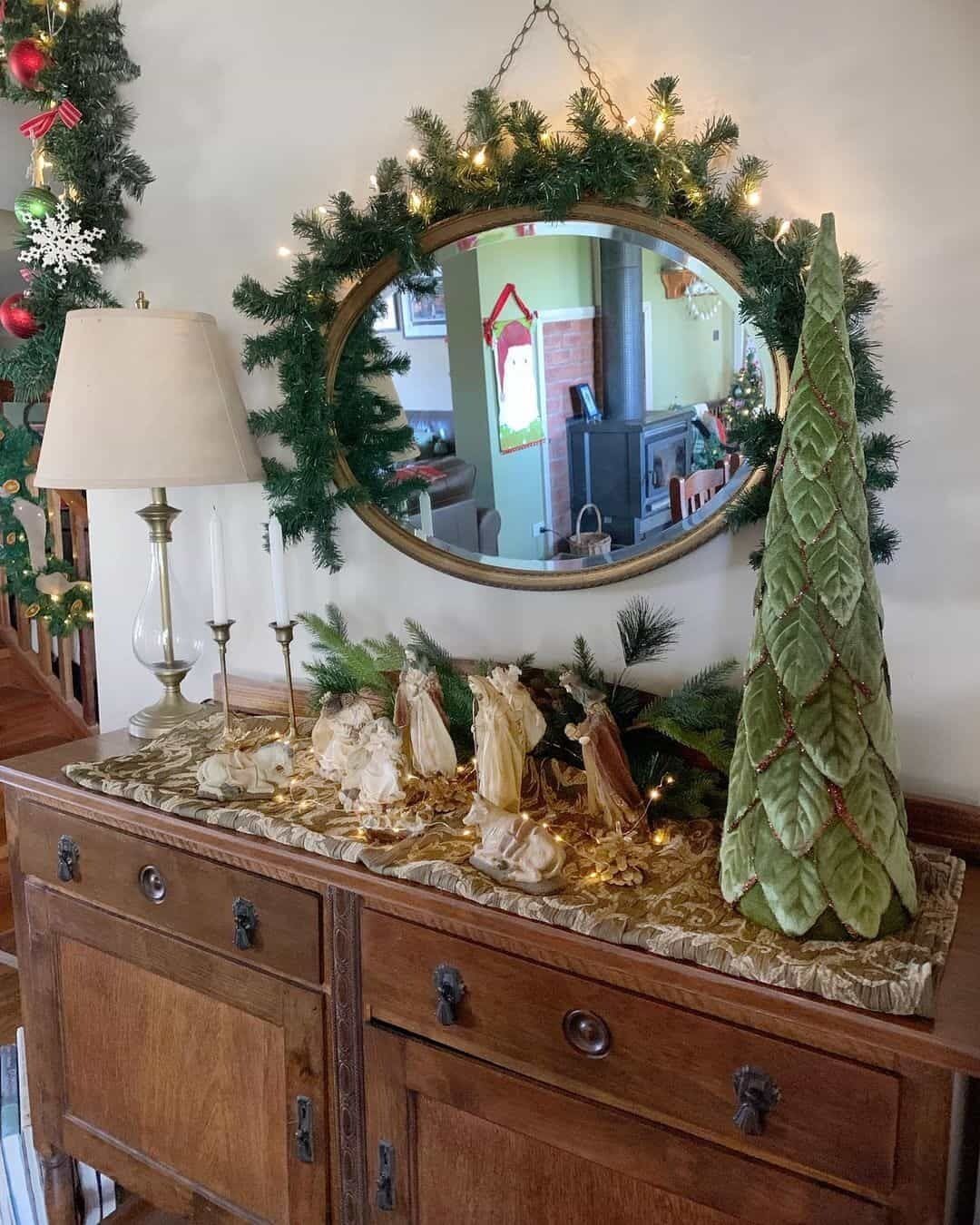 Vintage Buffet Nativity Elegance
