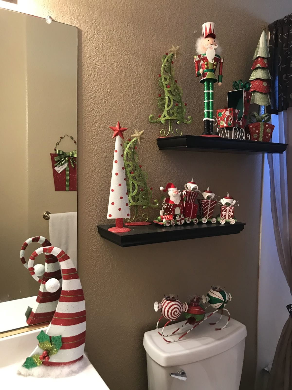 Whimsical Candy Cane Christmas Bathroom