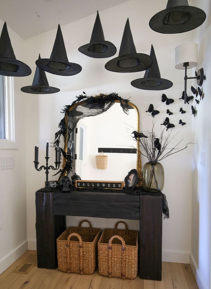 Witchy Welcome Nook with Floating Hats and Moody Magic