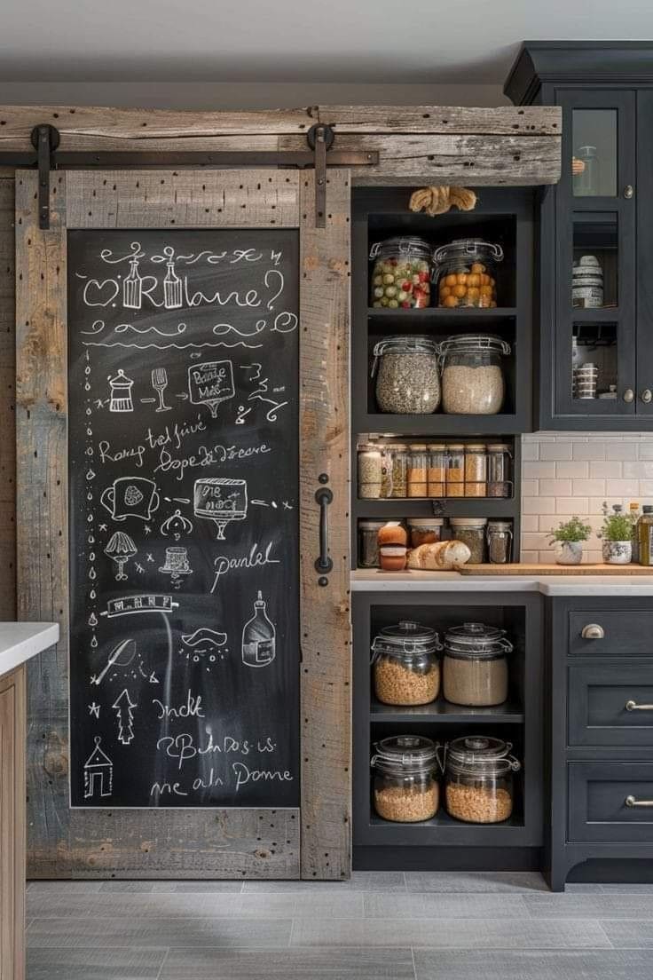 Barn Door Pantry Chalkboard