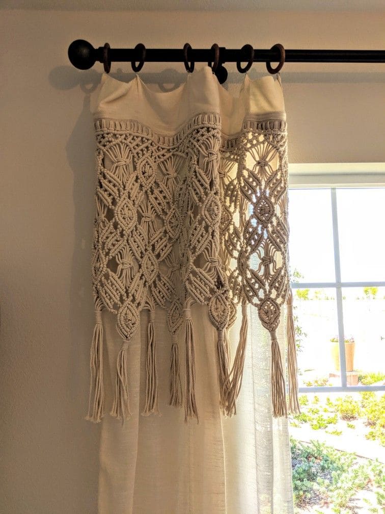 Boho Macramé Curtain Topper