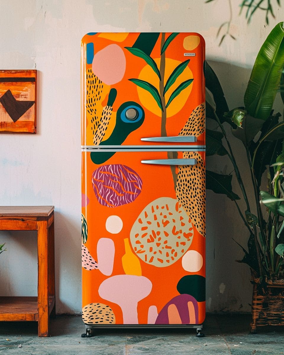 Bold Abstract Art Fridge Wrap