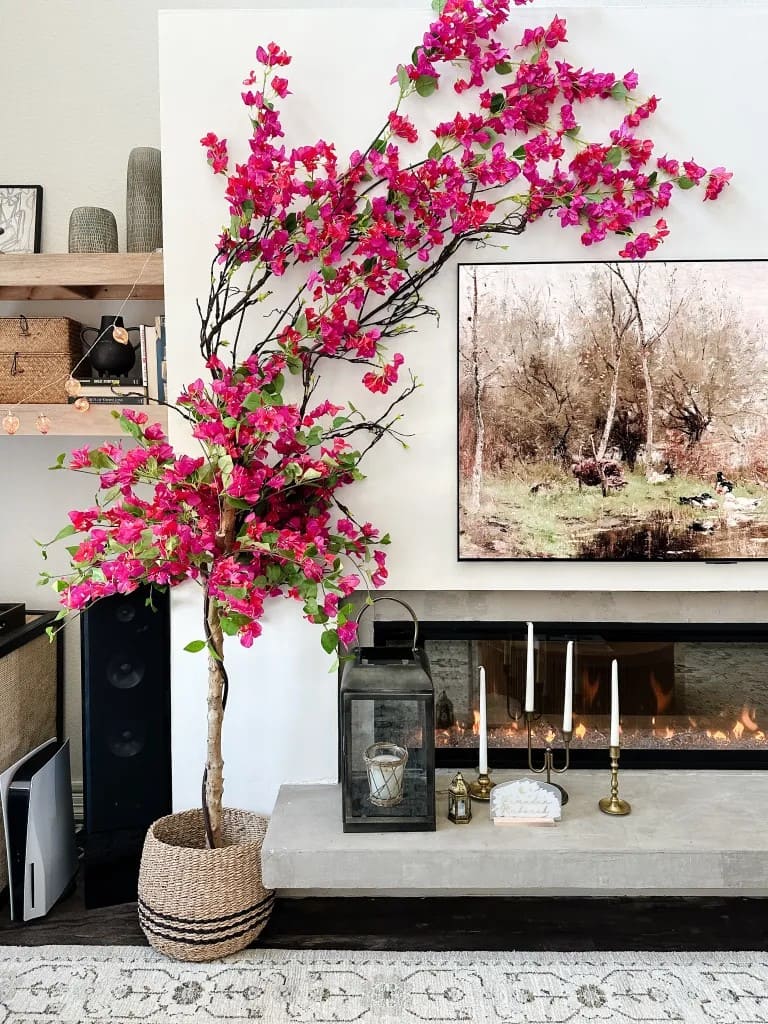 Bougainvillea Fireplace Accent