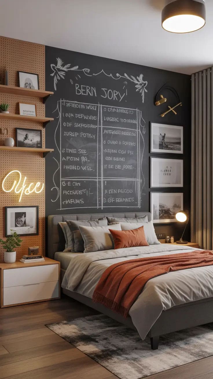 Chalkboard Bedroom Accent Wall