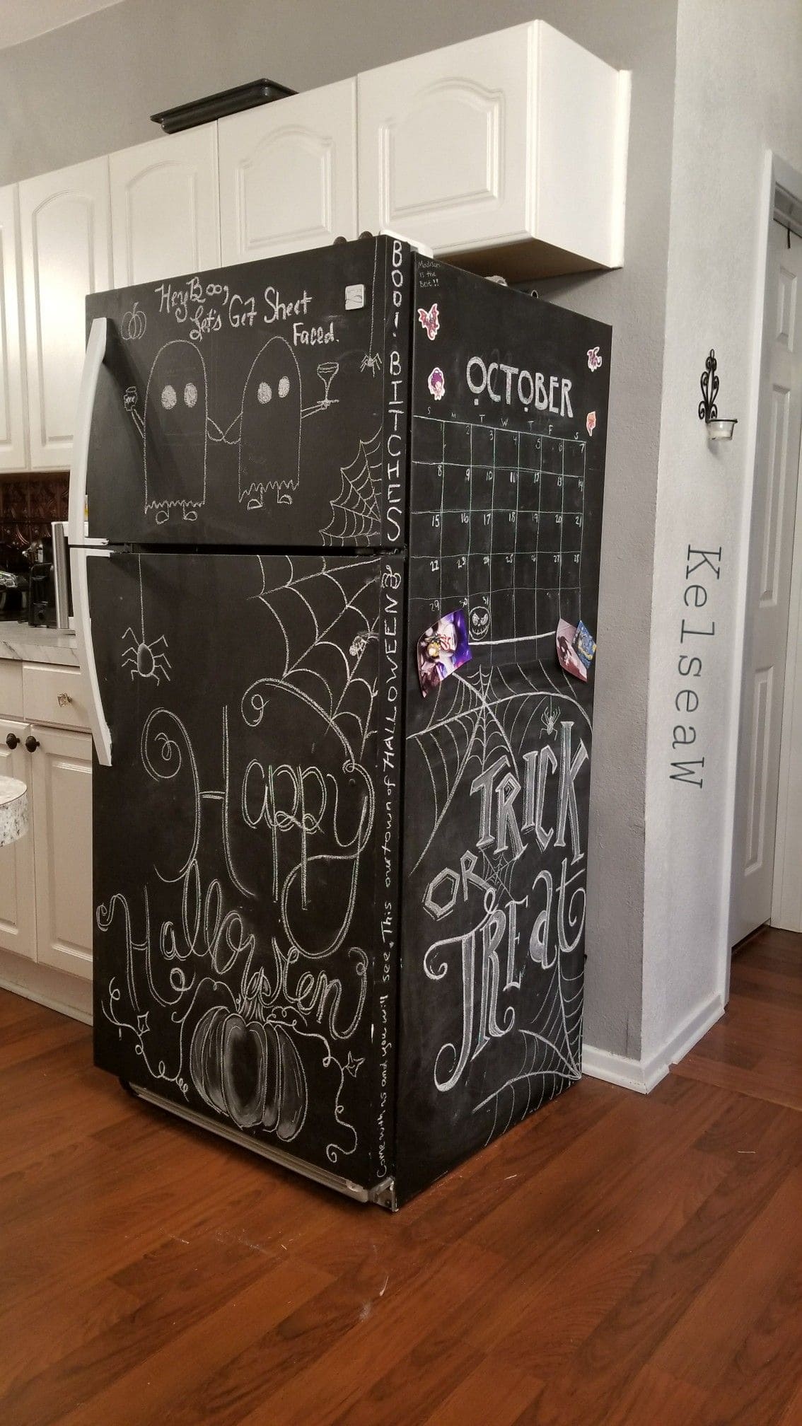 Chalkboard Halloween Fridge Wrap