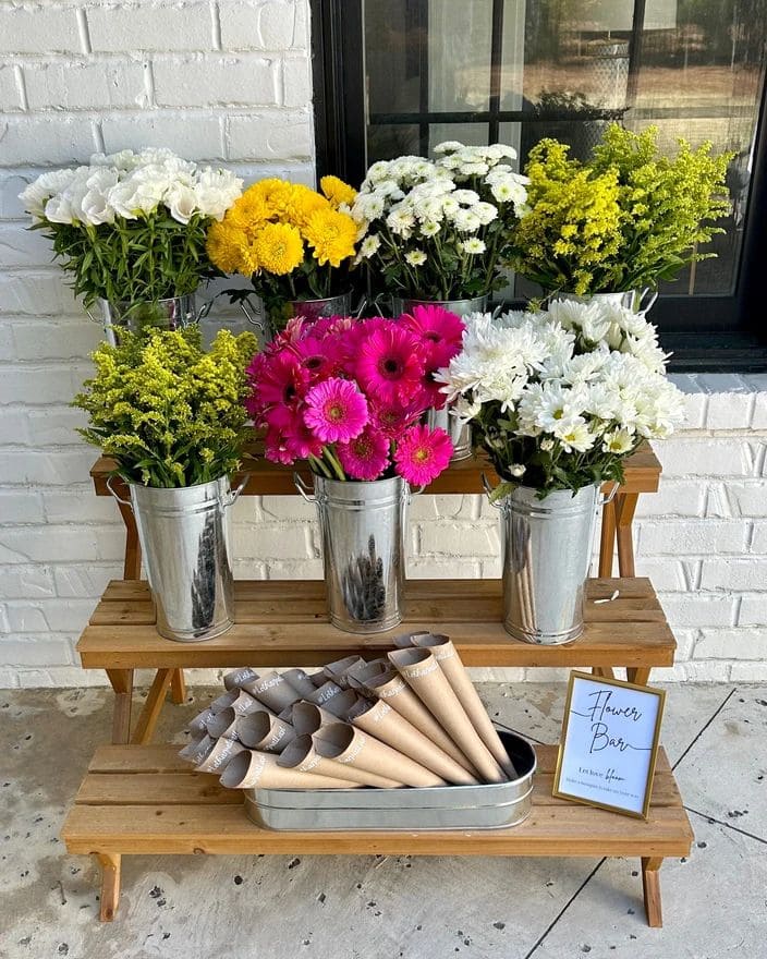 Charming DIY Flower Bar Setup