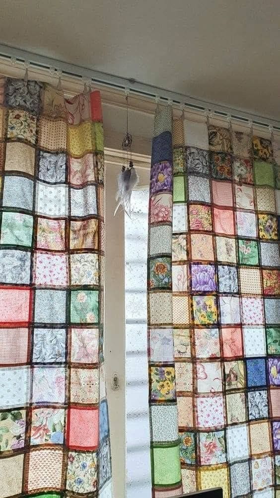 Colorful Patchwork Fabric Curtains