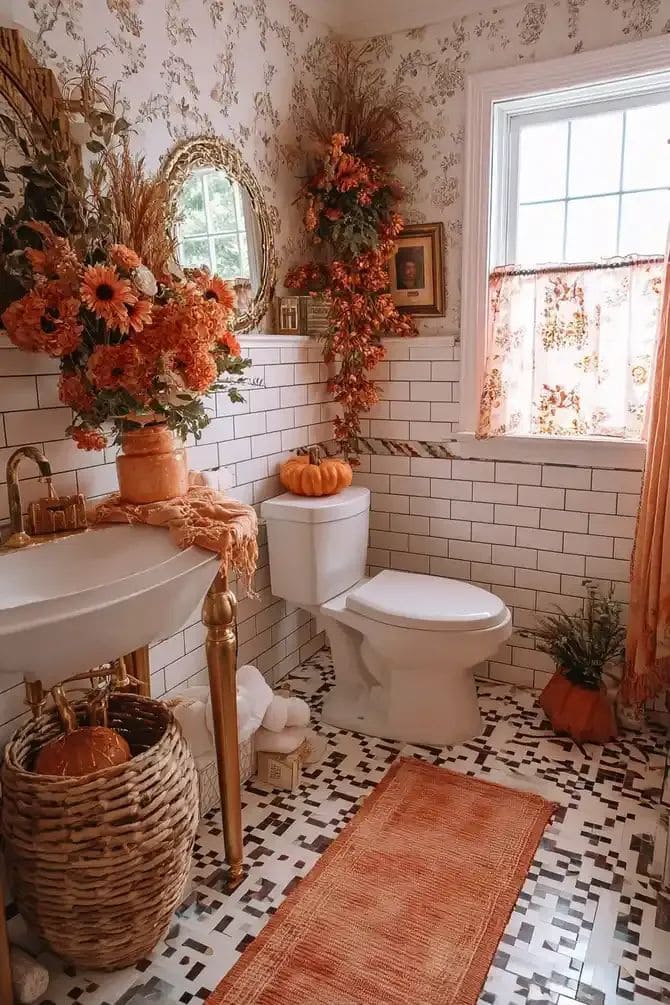 Cozy Harvest-Themed Bathroom Retreat