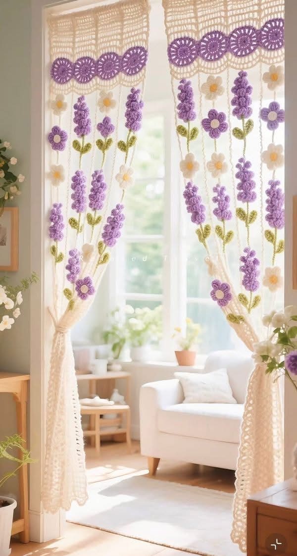 Crochet Floral Curtain Charm