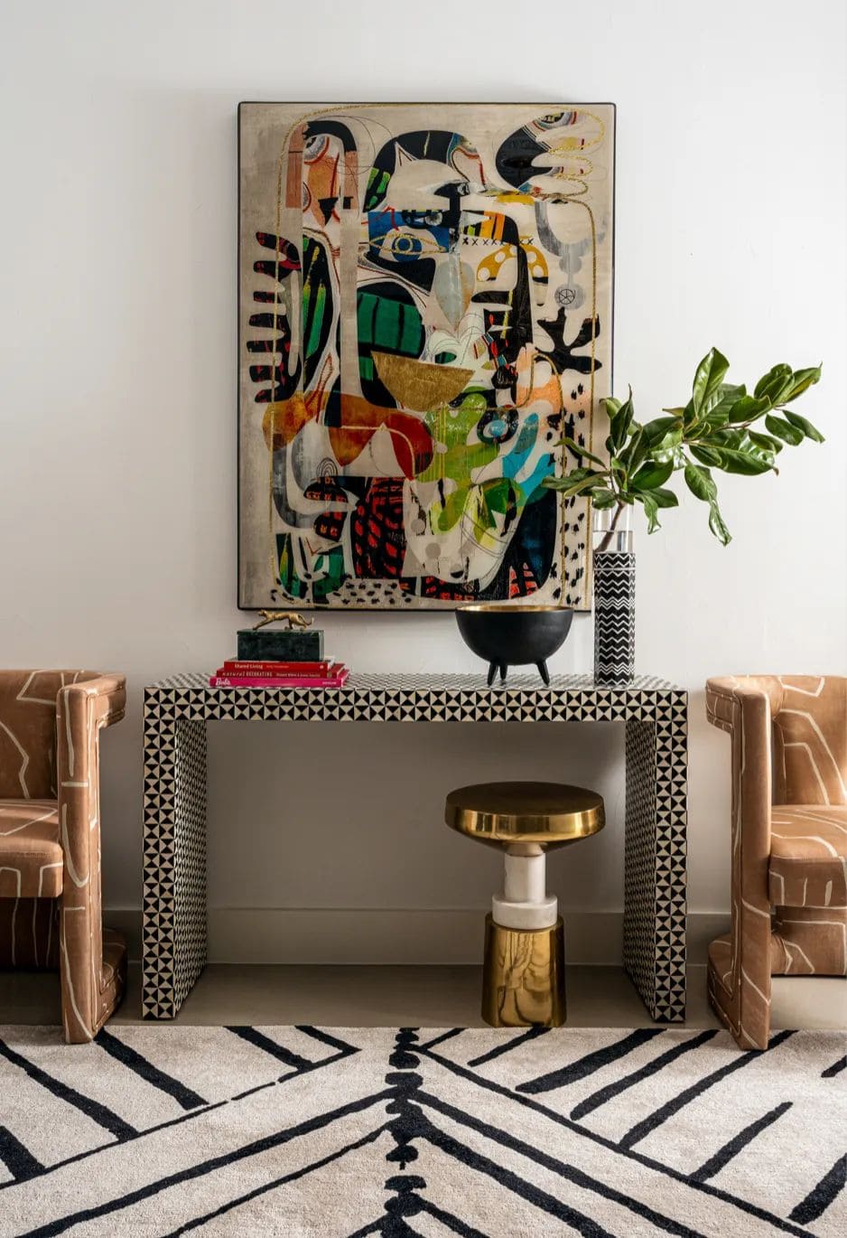 Eclectic Console with Artistic Flair