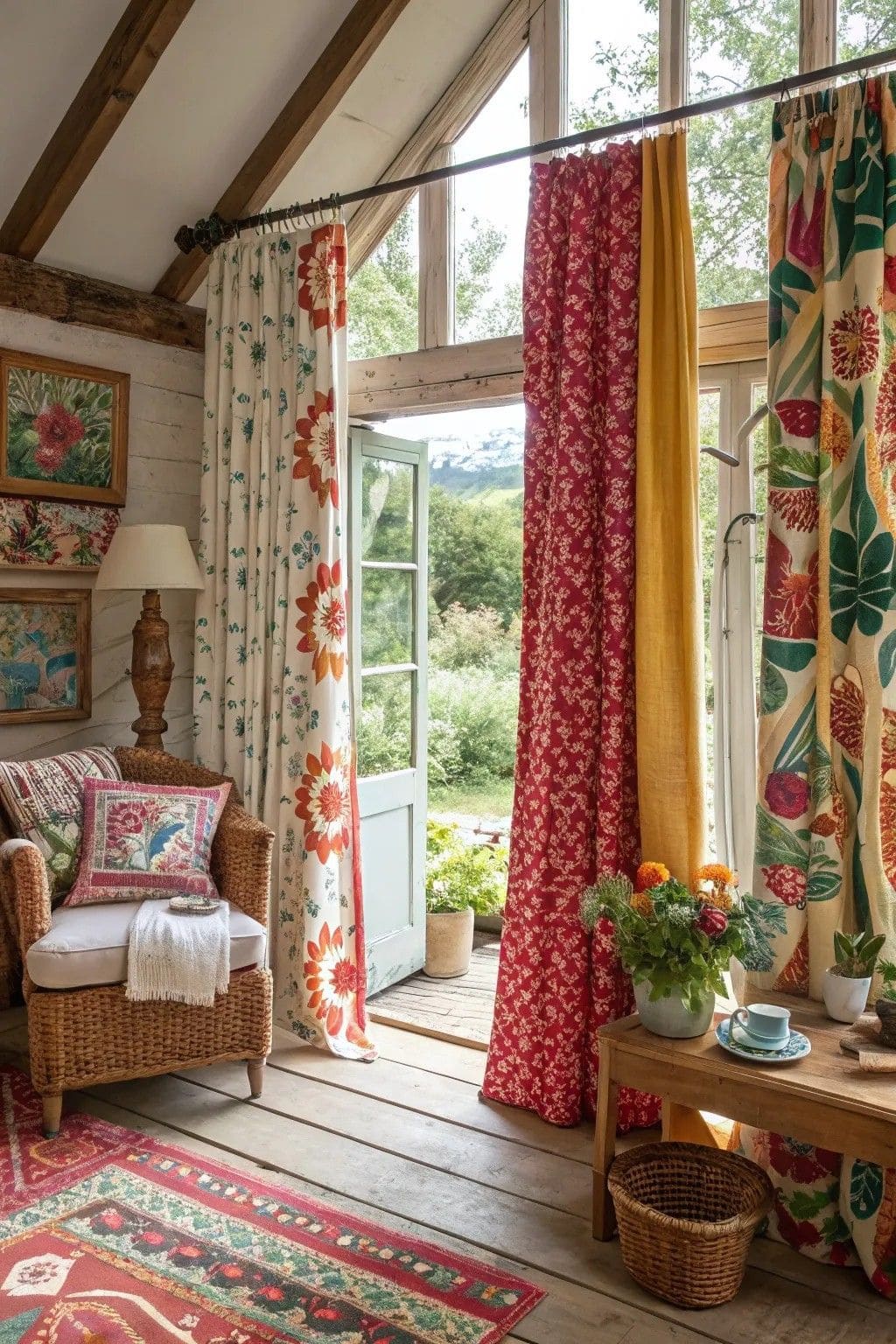 Eclectic Cottage Curtain Mix