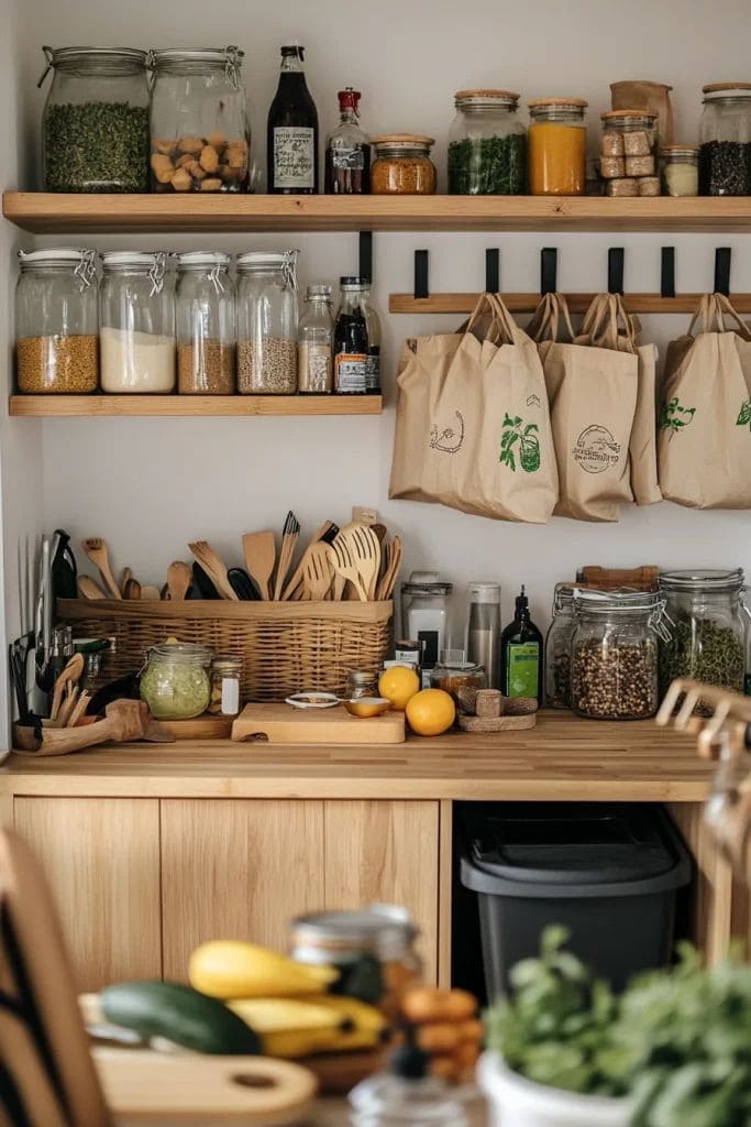 Eco-Friendly Pantry with Natural Storage