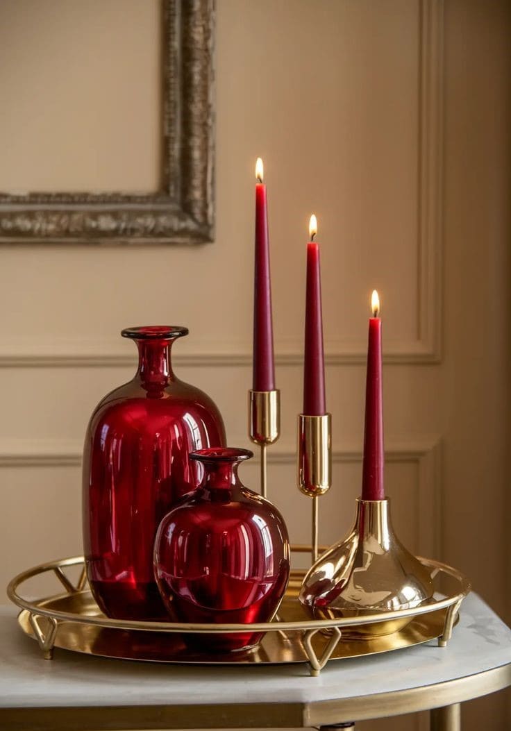 Elegant Red and Gold Display
