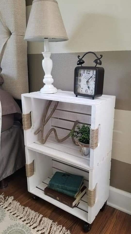Farmhouse-Inspired Crate Nightstand