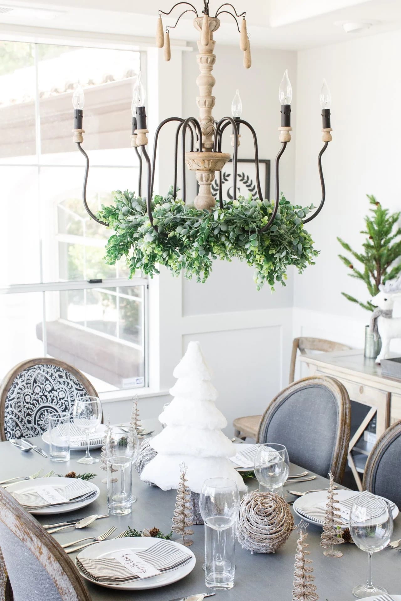 Fresh Greenery Holiday Chandelier