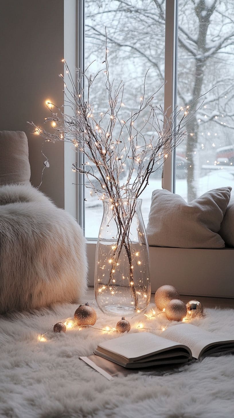 Frosted Branch Glow Arrangement