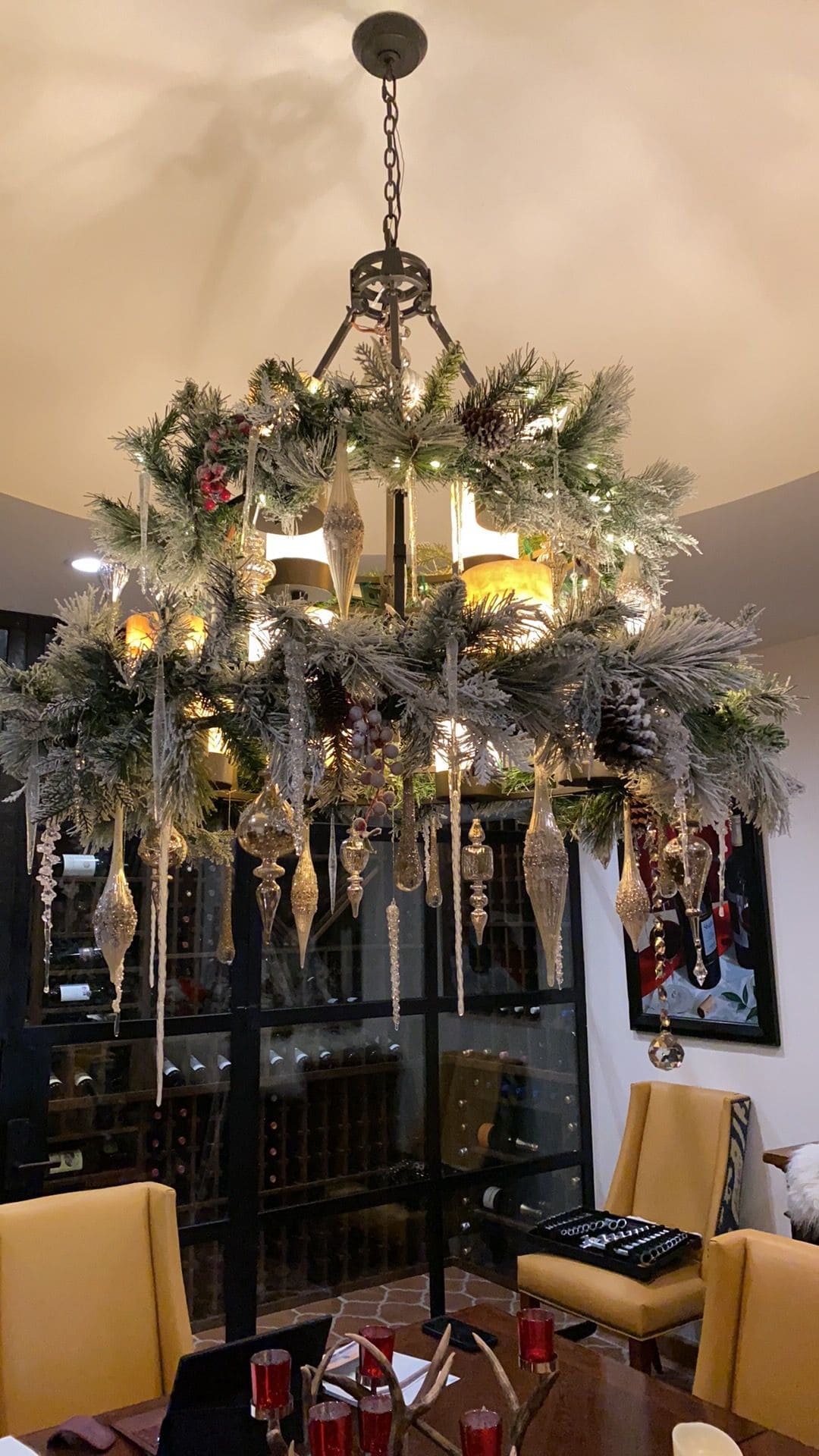Frosted Elegance Holiday Chandelier