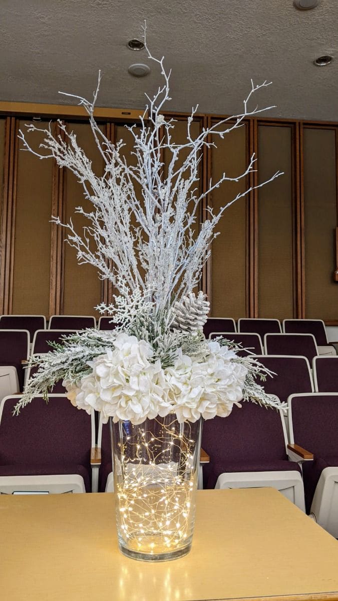 Frosted Elegance Winter Vase