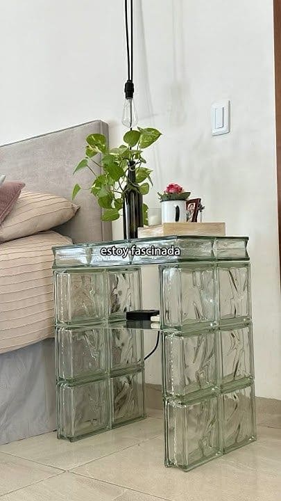 Glass Block Nightstand Design