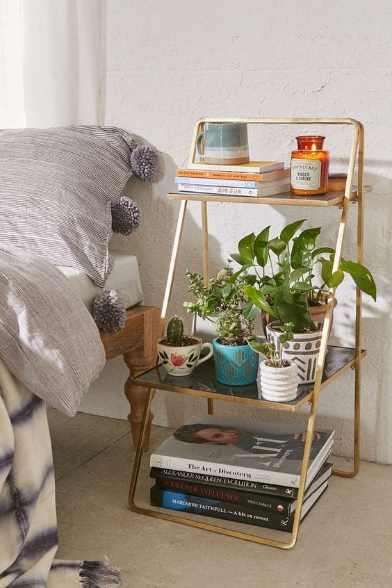 Golden Frame Tiered Nightstand