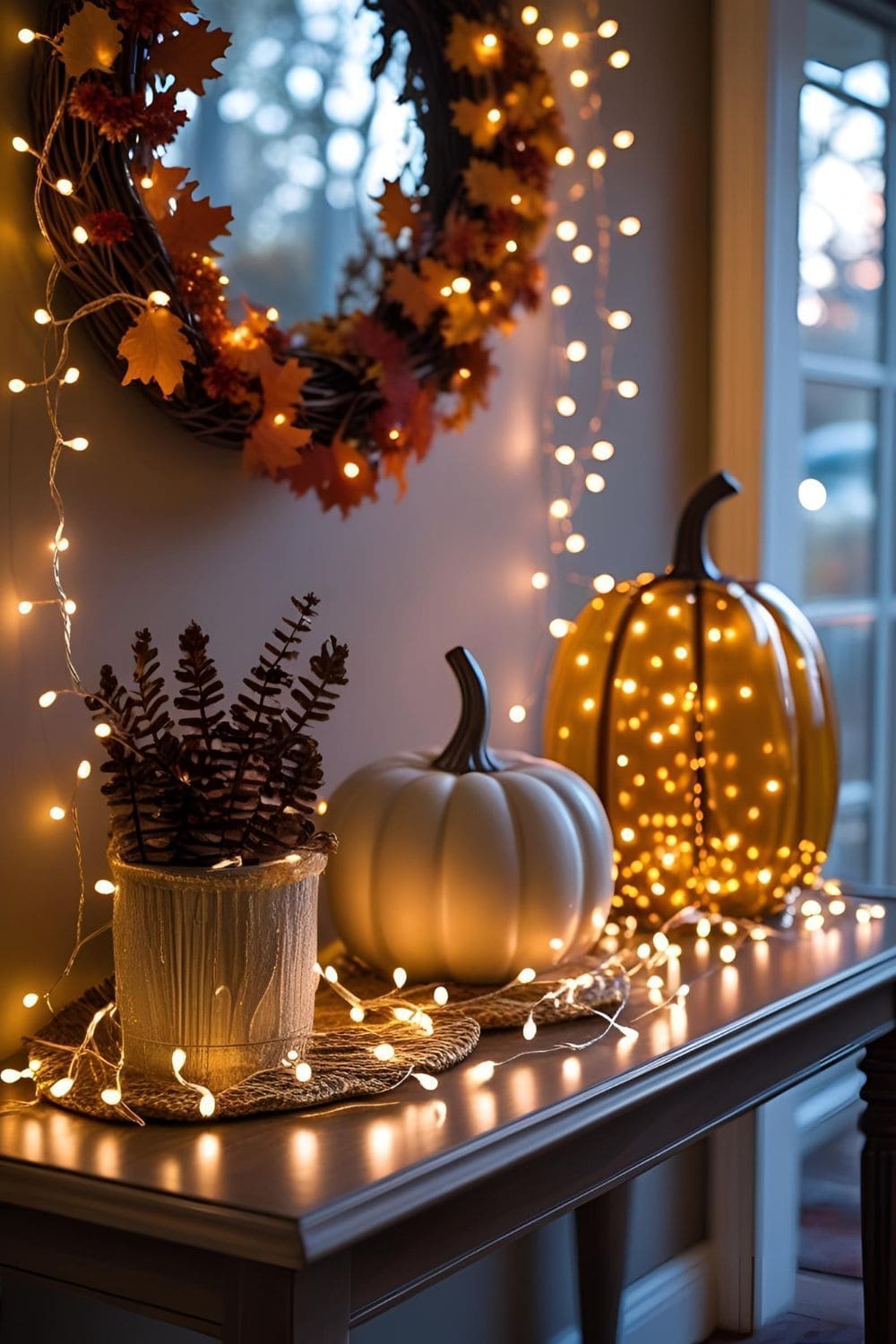 Golden Glow Thanksgiving Entry Display