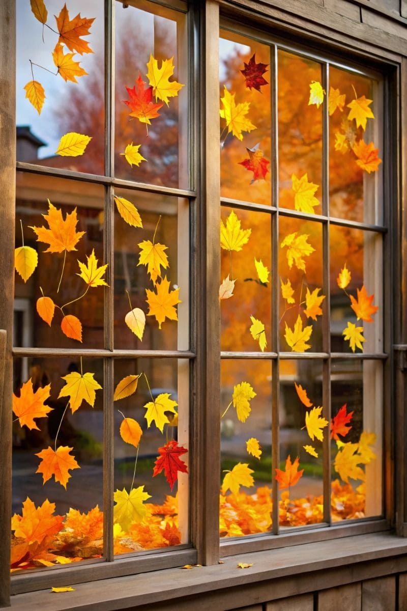 Golden Leaf Window Display