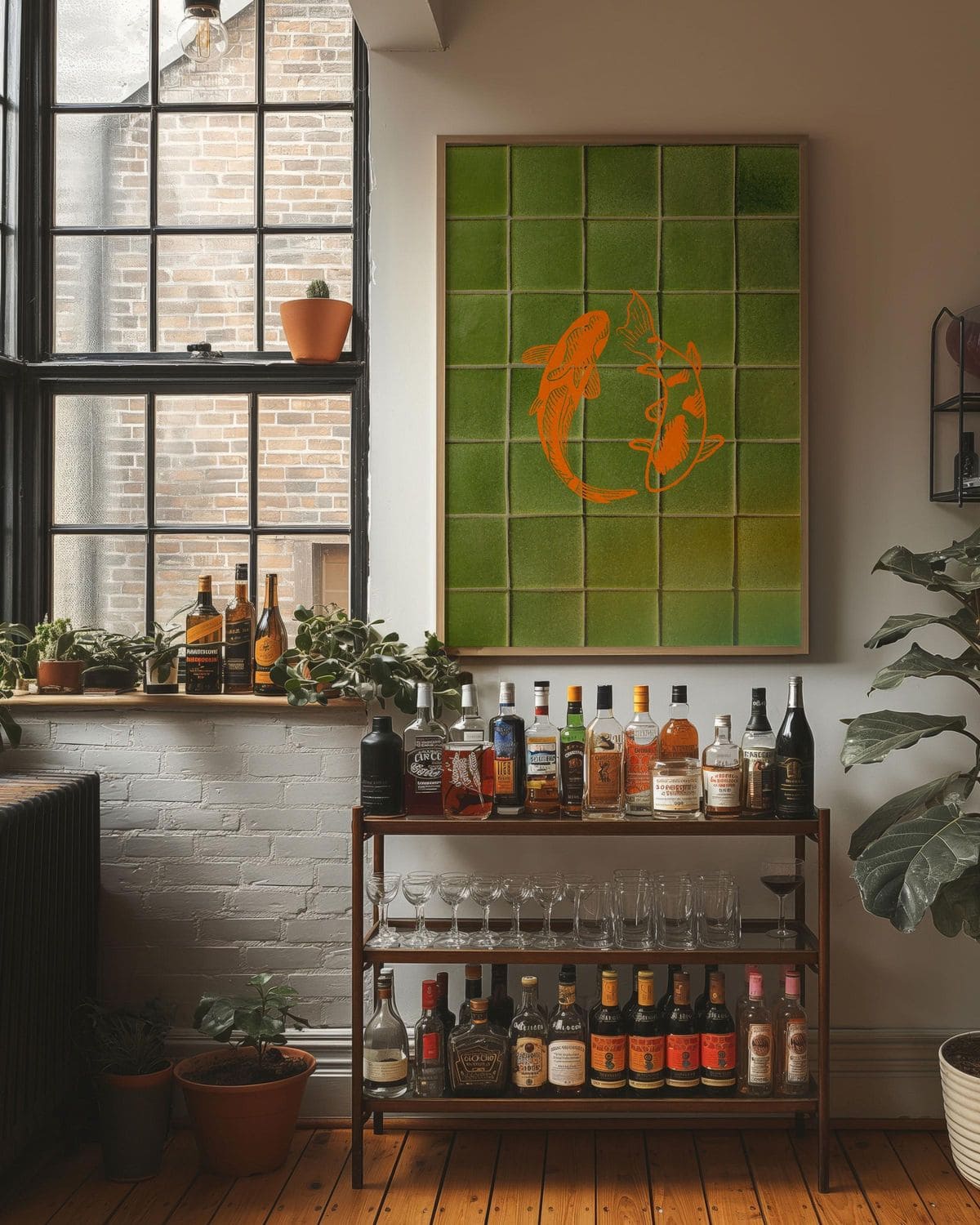 Koi-Inspired Bar Corner