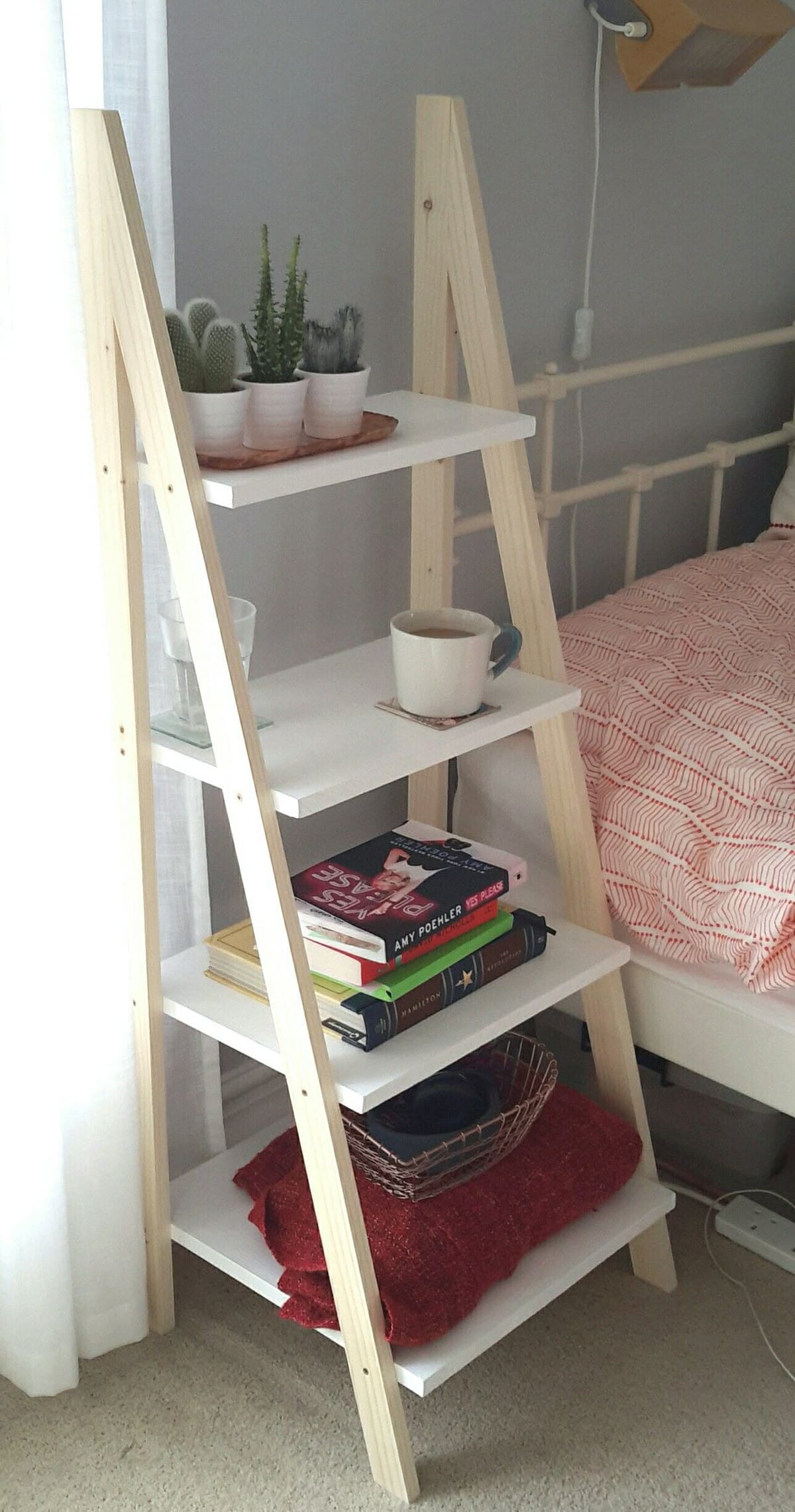 Ladder Shelf Nightstand Design