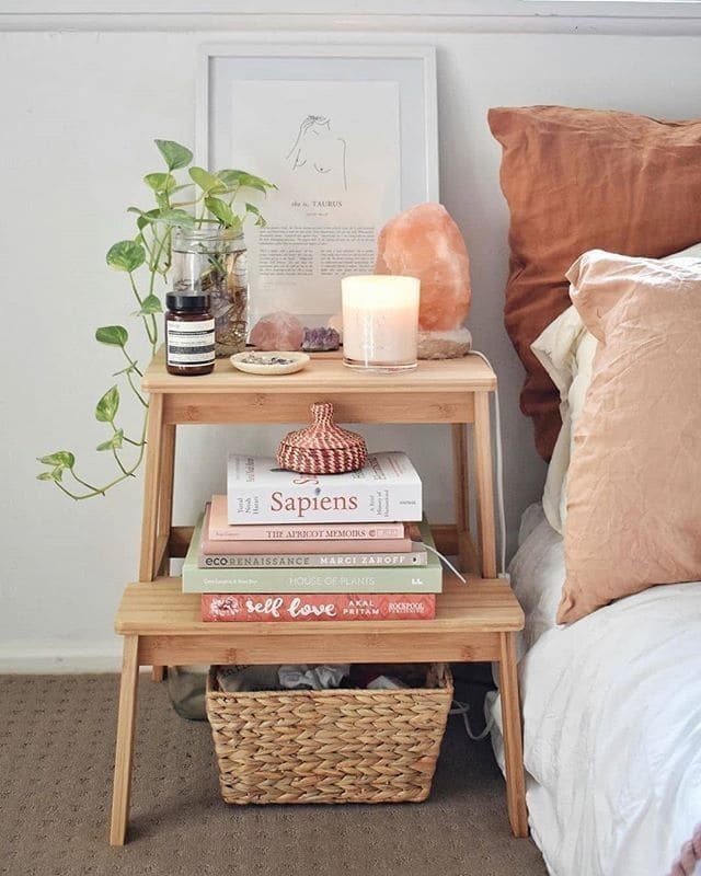 Layered Bamboo Step Nightstand